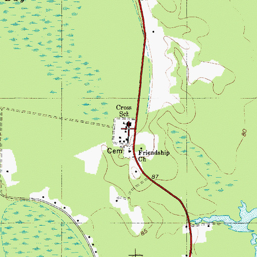 Topographic Map of Cross Elementary School, SC