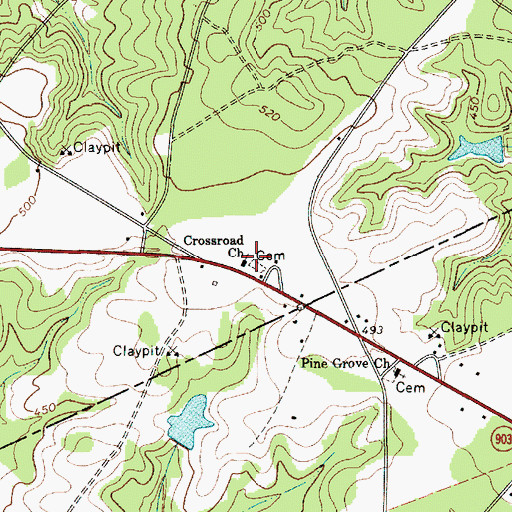 Topographic Map of Crossroad Church, SC