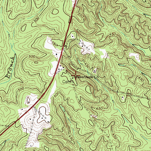Topographic Map of Crossroads Church, SC