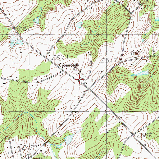 Topographic Map of Crossroads Church, SC