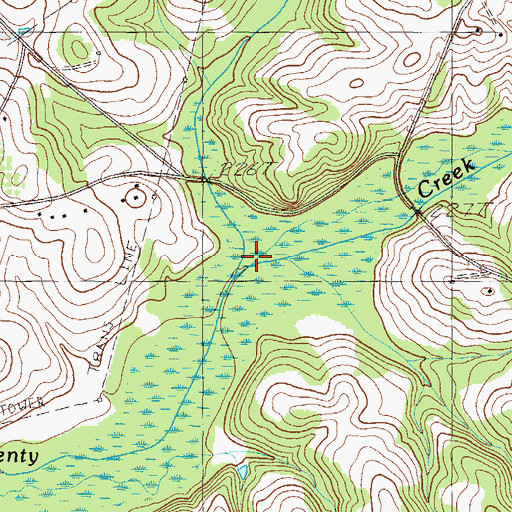 Topographic Map of Cuffie Creek, SC