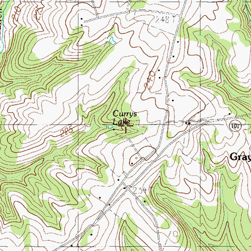 Topographic Map of Currys Lake, SC