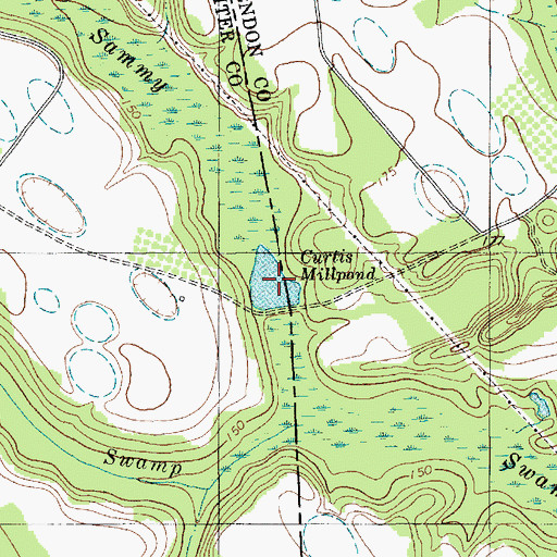 Topographic Map of Curtis Millpond, SC