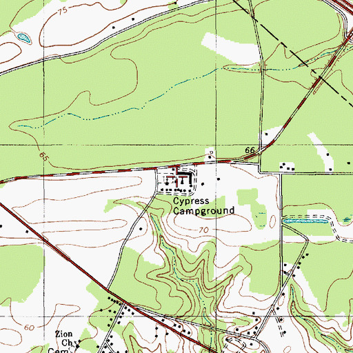 Topographic Map of Cypress Campground, SC