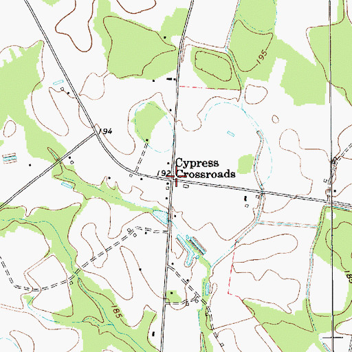 Topographic Map of Cypress Crossroads, SC
