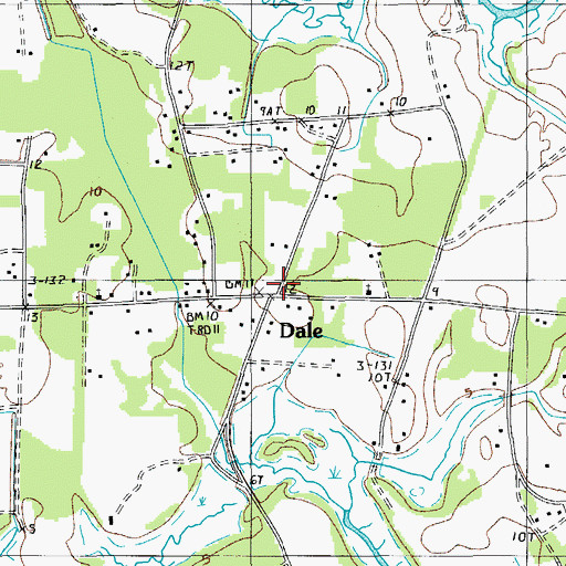 Topographic Map of Dale, SC