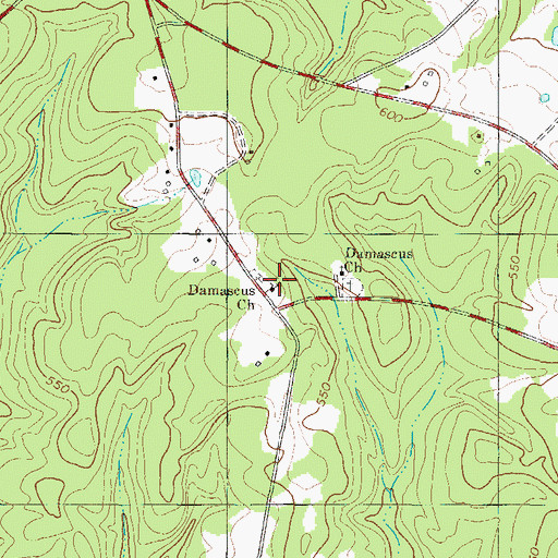 Topographic Map of Damascus Church, SC