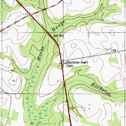 Topographic Map of Dantzler - Hart Cemetery, SC