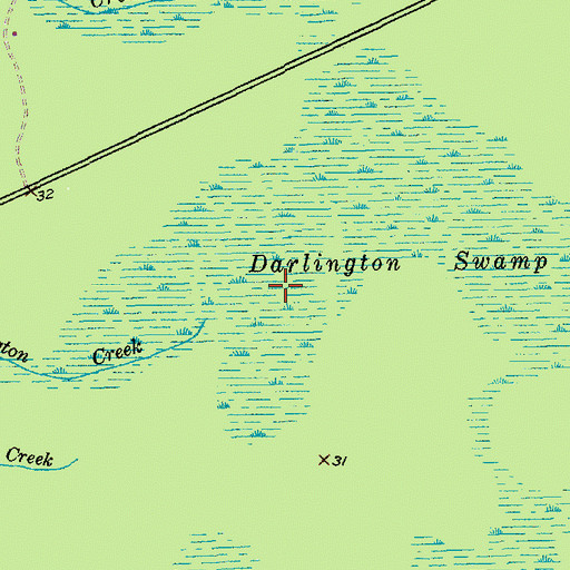 Topographic Map of Darlington Swamp, SC
