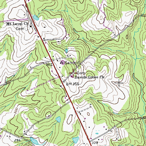 Topographic Map of David Grove Baptist Church, SC