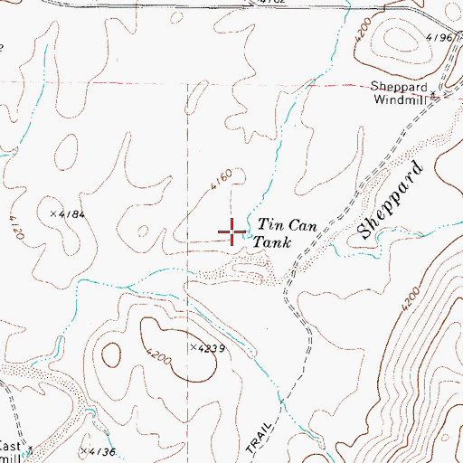 Topographic Map of Tin Can Tank, AZ