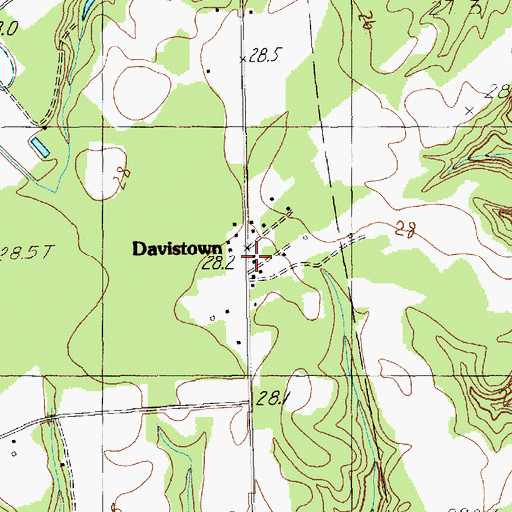 Topographic Map of Davistown, SC