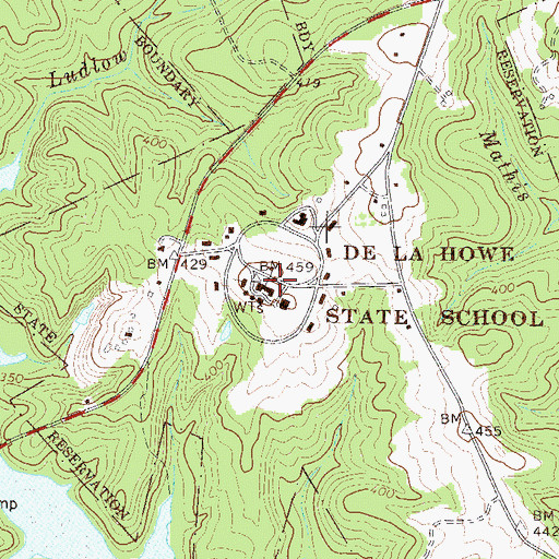Topographic Map of De La Howe State School, SC