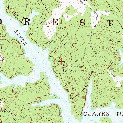 Topographic Map of De La Howe Tomb, SC
