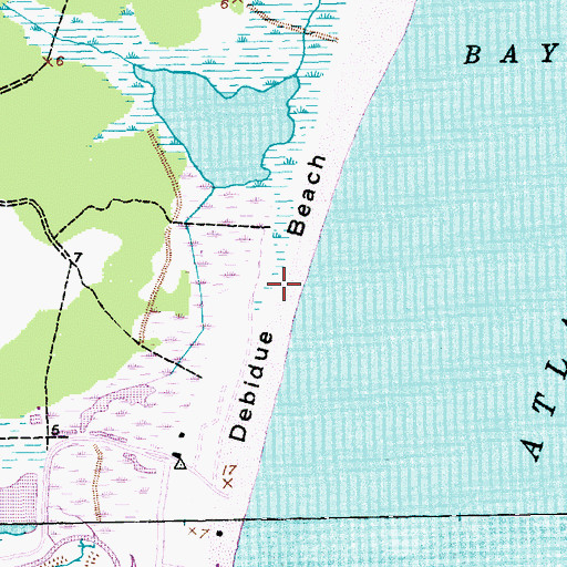 Topographic Map of Debidue Beach, SC