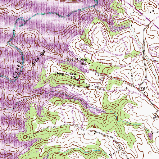 Topographic Map of Deep Creek Church, SC