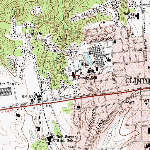 Topographic Map of Dendy School, SC