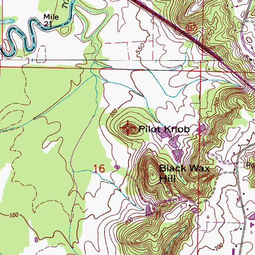 Topographic Map of Pilot Knob, AL