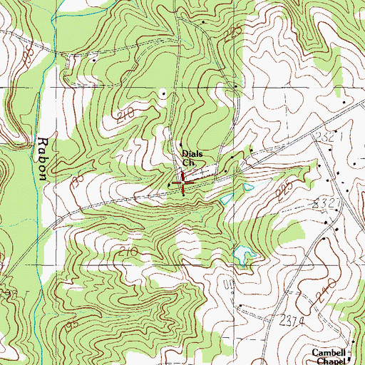 Topographic Map of Dials Church, SC