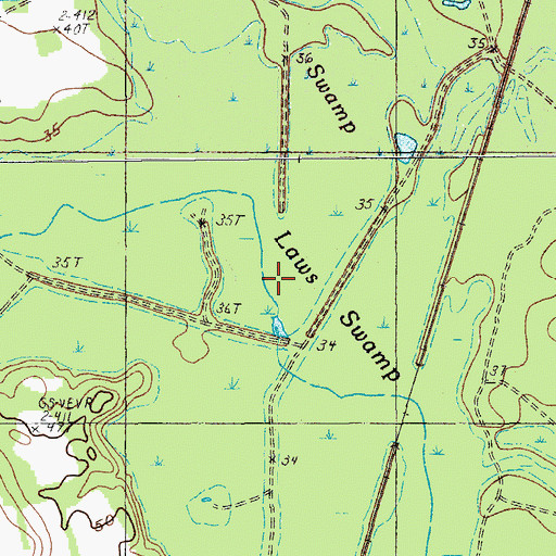 Topographic Map of Dickey Swamp, SC
