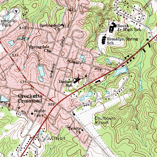 Topographic Map of Dodson School, SC