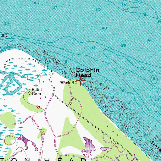 Topographic Map of Dolphin Head, SC