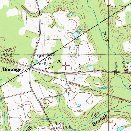 Topographic Map of Dorange, SC
