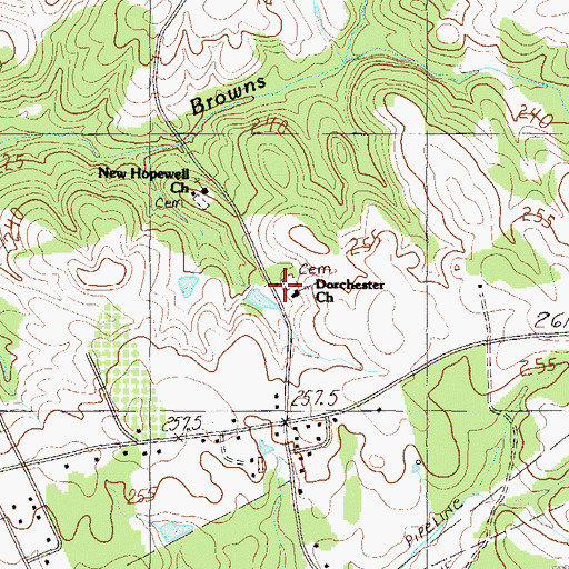Topographic Map of Dorchester Baptist Church, SC