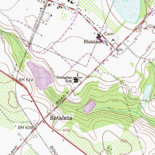 Topographic Map of Douglas School, SC