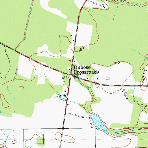 Topographic Map of Dubose Crossroads, SC