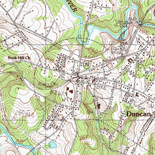 Topographic Map of Duncan, SC