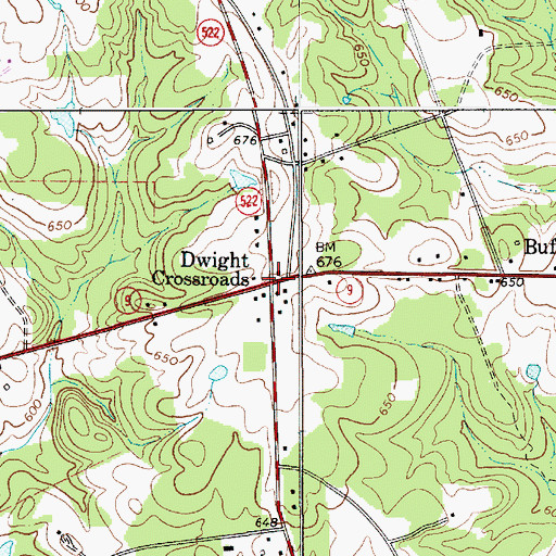 Topographic Map of Dwight Crossroads, SC