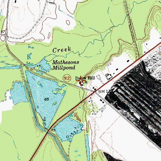 Topographic Map of Dyers Hill Church, SC