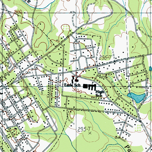 Topographic Map of O P Earle Elementary School, SC