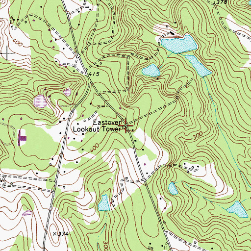 Topographic Map of Eastover Lookout Tower, SC