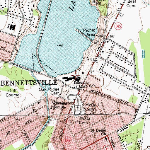 Topographic Map of Eastside Junior High School, SC