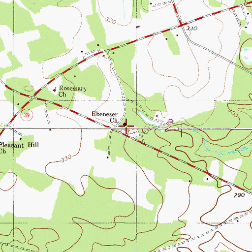 Topographic Map of Ebenezer Baptist Church, SC