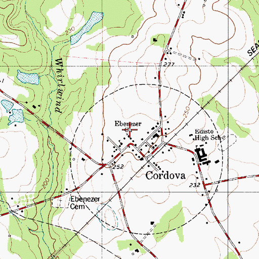 Topographic Map of Ebenezer Baptist Church, SC