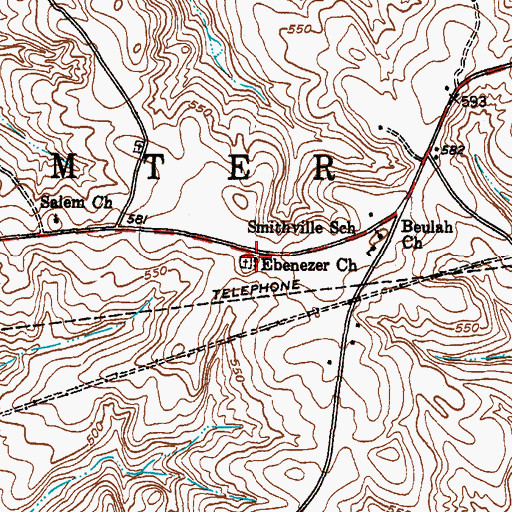 Topographic Map of Ebenezer Church, SC