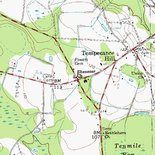 Topographic Map of Ebenezer Church, SC