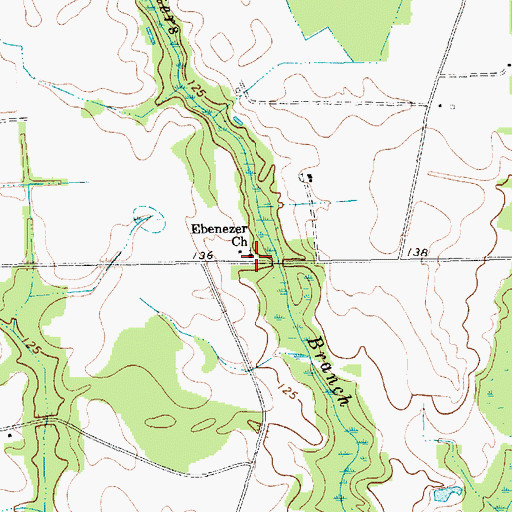 Topographic Map of Ebenezer Church, SC