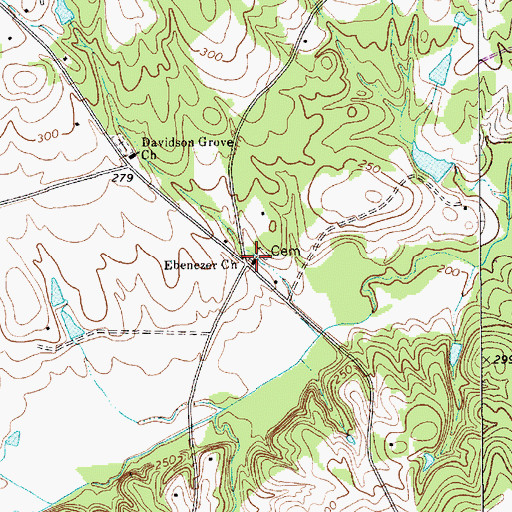 Topographic Map of Ebenezer Church, SC