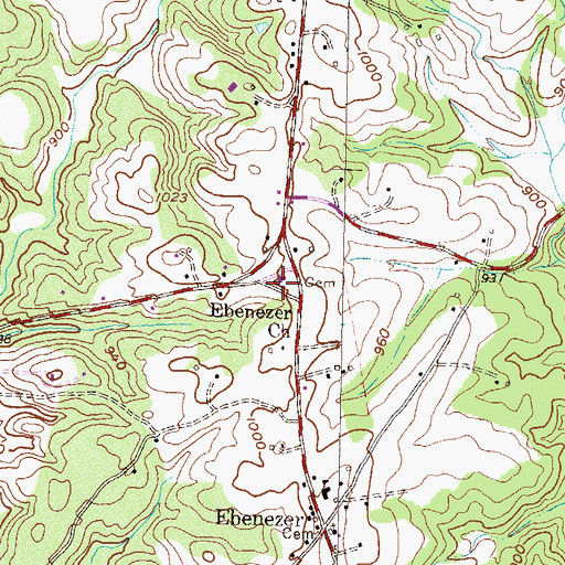 Topographic Map of Ebenezer Baptist Church, SC