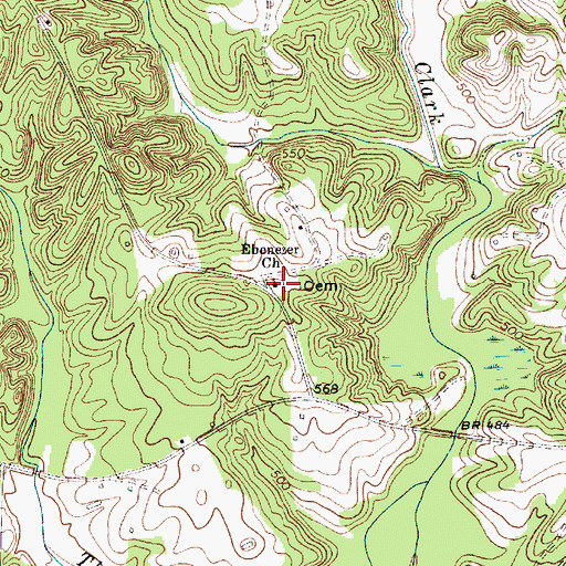 Topographic Map of Ebenezer Methodist Church, SC