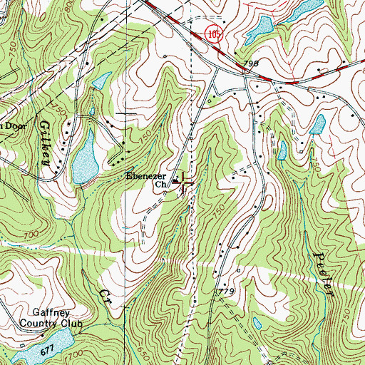 Topographic Map of Ebenezer Baptist Church, SC
