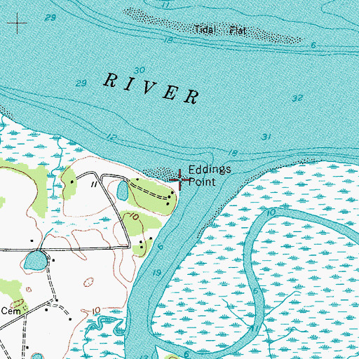 Topographic Map of Edding Point, SC