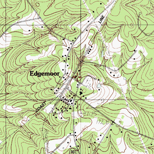 Topographic Map of Edgemoor, SC