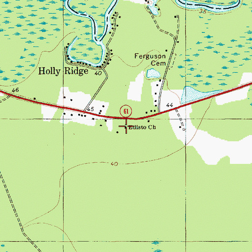 Topographic Map of Edisto Church, SC