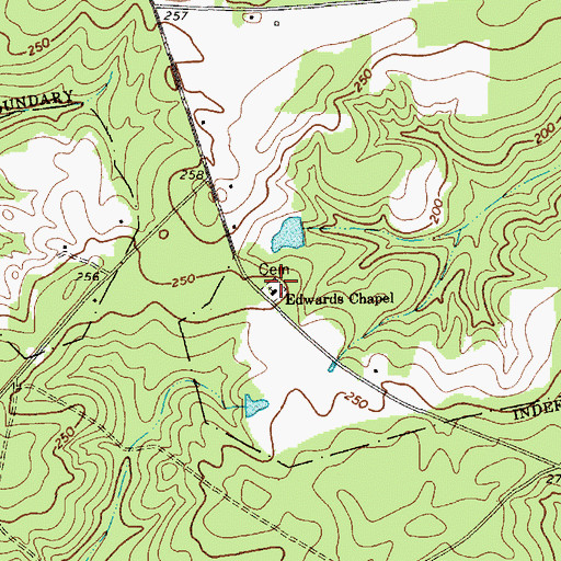Topographic Map of Edwards Chapel Baptist Church, SC