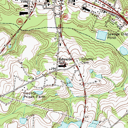 Topographic Map of Edwards School, SC
